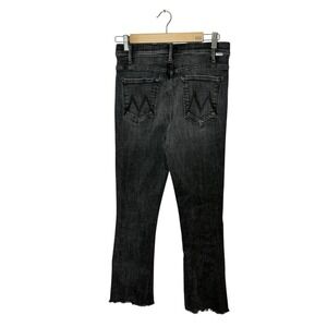 Mother Jeans Womens 30 The Hustler Ankle Fray Black Raw Hem Straight